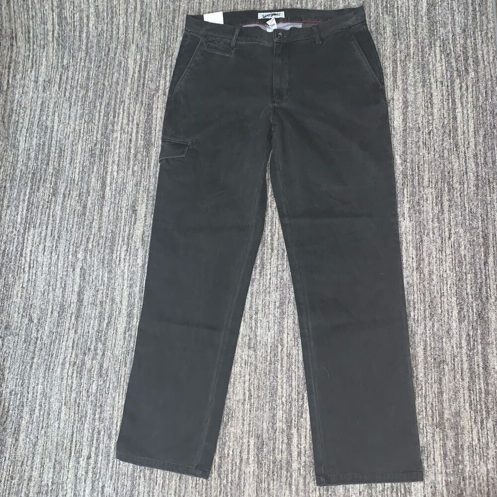 Jos A Bank Mens 36x32 Straight Leg Denim Jeans Black Zip Fly Pockets Stretch‎
